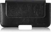 [SURAZO] Premium 100% Genuine Leather Belt Bag for Google Pixel 7A 5G Case Leather - Horizontal Holster Protective Case [Full Leather Mobile Phone Case] Belt Pouch Case Cover Leather (Black)