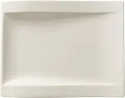 Villeroy & Boch - NewWave Rectangular Breakfast Plate, Porcelain Plate for Smaller Dishes, Dishwasher and Microwave Safe White, 26 x 20 cm