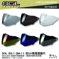 在飛比找Yahoo!奇摩拍賣優惠-SOL SS-1 GM-11 專用鏡片 大鏡片 透明鏡片 暗