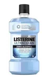 Listerine Ultraclean Zero Alcohol Mouthwash, Arctic Mint, 33.8 Fl. Oz.