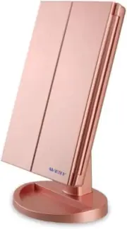 ighted Makeup Mirror,Tri-fold Vanity Mirror with 1X/2X/3X Magnification Mirrors,
