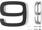 6 Inch Modern Floating House Numbers | Large Metal House Numbers for Outdoors | Black Coated Rust-Proof Home Address Numbers