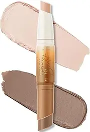 FOCALLURE 2 in 1 Cream Bronzer and Highlighter Stick,Non-greasy & Non-drying Contour Pencil,Easy to Create a Natural Matte Finishing,Long Lasting & Waterproof Face Brighten Make up Pen,SOUR CREAM