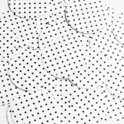 Round Sequin 1.5" Black Polka Dot on White Opaque