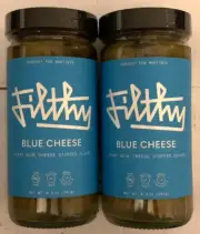 Filthy Stuffed Olives Blue Cheese 8 Ounce Glass Jar Cocktails and Martinis c5