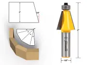 15 Degree Chamfer Edge Forming Router Bit - 1/2" Shank - Yonico 13912