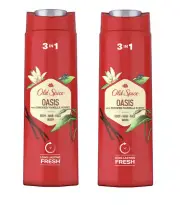 Old Spice Oasis Shower Gel & Shampoo Long Fresh(Pack of 2) 400ml/ 13.5 fl. oz