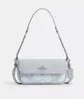 Coach Outlet Hailey Flap Bag Sketch Signature Canvas CBJ18 SVNB9 Silver/Ice Blue