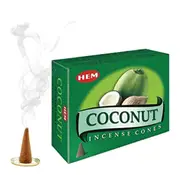 120x HEM Coconut Incense Cones Natural Fragrance Smoke Air Purifier