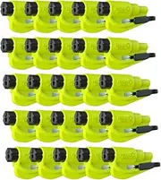 RESQME Pack of 25 The Original Emergency Keychain Car Escape Tool, 2-in-1 Seatbelt Cutter and Window Breaker, Made in USA, Yellow - Compact Emergency Hammer