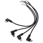 4Pcs Short Right Angle USB Cable C to 4 Pin Bare Wire Open End Wire 90 Degree