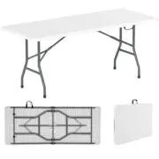 Costway 180cm Outdoor Portable Folding Table with Safe Lock Mechanism-White