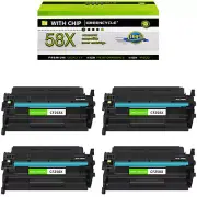 4x 58X CF258X Toner Cartridge For HP 58X LaserJet Pro M404n MFP M428dw With Chip
