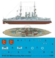 Peddinghaus 1/1250 SMS Braunschweig German Battleship Markings WWI 3297