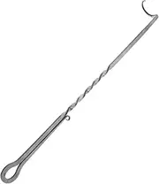 Milisten Stainless Steel BBQ Meat Flipper Hook Food Turner for Grilling Smoking Outdoor Cooking Versatile Meat Hook with Handle for Safe Effortless Food Flipping
