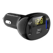 C02 car charger digital display car charger Type-c charger voltage measurement car cigarette lighter QC3.0 fast charging