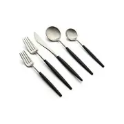 CAMBRIDGE Silversmiths Sojourn Black Satin 20-Piece Flatware Set, Service for 4