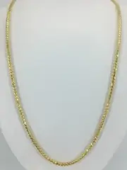 24" 14K Yellow Gold 2.0mm Franco Chain Necklace Lobster Clasp Closur (AP1138627)