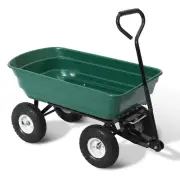 Garden Cart Dump 270kg Hand Trailer Trolley Wagon Wheelbarrow Pull 75L Gardeon