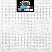 Gorilla Grip Patented Shower Stall Mat, 21x21, Machine Washable, Square Bathroom Bath Tub Mats for Stand up Showers and Small Bathtubs, Drain Holes Keep Floor Clean, Suction Cups, Soft on Feet, Clear