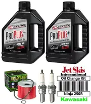 For Kawasaki Ninja 250R EX250J Synthetic Oil Change Kit NGK Plugs Oil Filter