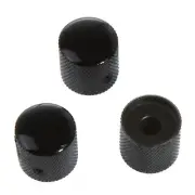 3pcs Black Metal Electric Bass Guitar Volume Tone Control Knobs Dome Knobs