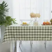 Checkered Tablecloth Rectangle, Heavy Weight Cotton Gingham Table Cloth Plaid...