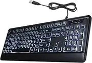 USB Interface Large Print Backlit Wired Keyboard VCXN