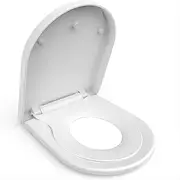 Family Toilet Seat, MUJIUSHI Soft Close Toilet Seat with Built-in Child Seat, Potty Training 2 in 1 Seat with Quick Release, Simple Top Fixing, Non-Slip Anti-Bacterial U/D Shape Toilet Cover White
