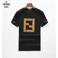 在飛比找Yahoo!奇摩拍賣優惠-貨號:1TZ138 Fendi 芬迪 棕色F貼標繡 短T 短