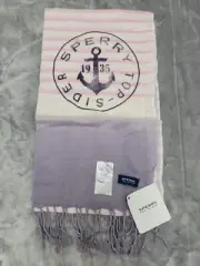 Sperry Top-Sider Nautical boating cruise sheer Scarf purple pink 70x18 fringed