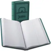 Boorum & Pease 66 Series Account Book, Journal Ruled, Green, 500 Pages, 12-1/8"