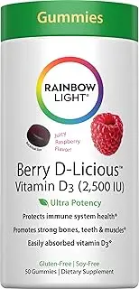 Rainbow Light - Berry D-Licious 2,500 IU Vitamin D3 Gummy - Supports Bone & Muscle Strength, Immunity, Circulatory Health - 50 Count