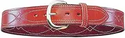 Bianchi B9 Fancy Stitched Belt Tan Brass Buckle