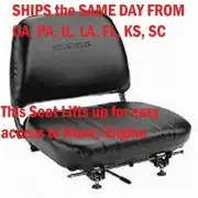 NEW UNIVERSAL FOLDING VINYL FORKLIFT SEAT FITS CLARK CAT HYSTER YALE TOYOTA