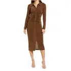 Good American Good Touch Button Front Midi XL Mocha