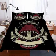 v3424 Bed Sheets Shark Ocean Print Kids 3 Duvet Cover Set Bedclothes Comforter Cover Bed Sheets IU3424