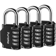 4 Pack Combination Lock for Locker 4 Digit Outdoor Waterproof Padlock for Sch...