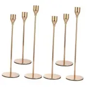 Set of 6 Gold Candlestick Holders Gold Candle Holder Taper Candle Holders
