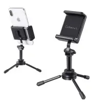 Cell Phone Tripod Adaptor + Mini Tripod: 360 Degree Rotating Holder Tripod Mo...
