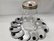 100 Pack of Regular Mouth Mason Jar Lid with Injection Port & Filter