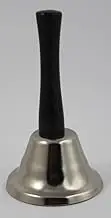 Hand Held Silver Ringing Bell, 13cm Length