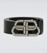 [Balenciaga] Balenciaga BB Large leather belt Inch 36 black