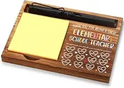 Elementary School Teacher Gift – Wooden Sticky Note Holder for Desk, Back to School or End of Year Teacher Appreciation Gift, Pastel Heart Qualities Design – XXN66