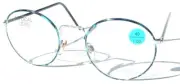 NWT Vintage 90's Round Metal Bi-Focal Reading Glasses +1.25 (Silver/Blue)