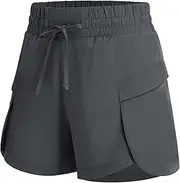 [Libin] Women's Athletic Running Shorts Quick Dry Workout Shorts 3.5" Lightweight Sports Gym Basketball Hiking