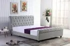 Buttons Style Design Flannelette Fabric High Quality Bed Frame Queen/King Size