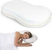 Justsafe Cooling Side Sleeper Pillow for Neck and Shoulder Pain Relief - Ergonomic Memory Foam Pillows for Back and Stomach Sleepers, Orthopedic Cervical Neck Pillow for Side Sleeping