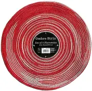 Benson Mills Candy Stripe Red, White, Silver Ombre Stria Placemats Set of 4, 15"
