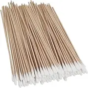 Baluue 500pcs 15cm Long Organic Cotton Buds Sterilized Cotton Swabs Wooden Handle for Buds Tips Multi-purpose Box